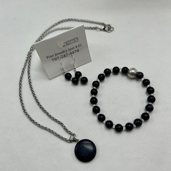 Blue-Goldstone Chain Set