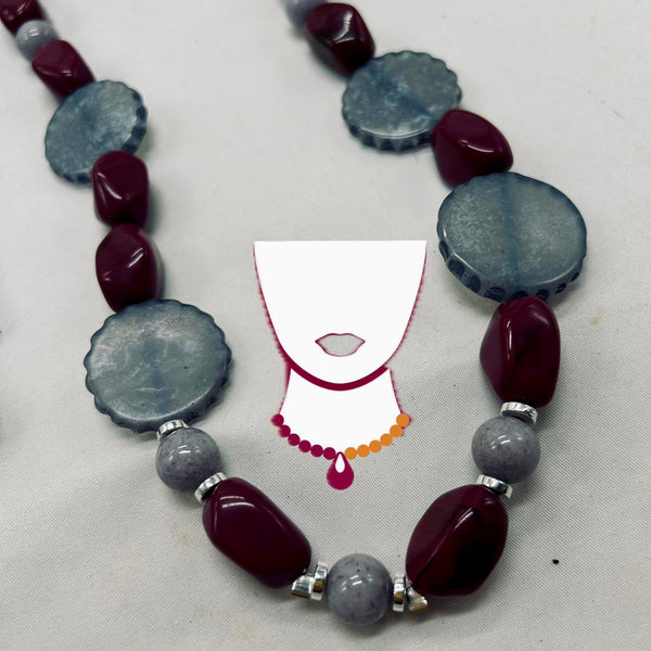 “Bordeaux”, Acrylic & Wood necklace