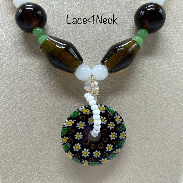"Boundary", Millefiori & Glass necklace