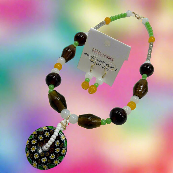 "Boundary", Millefiori & Glass necklace
