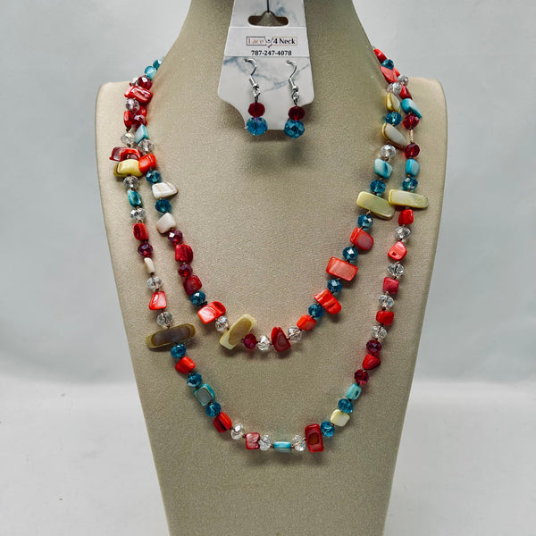 “Desmaio”, Crystal & Shell long necklace