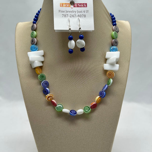"Caramella", Composed Quartz & Glass necklace
