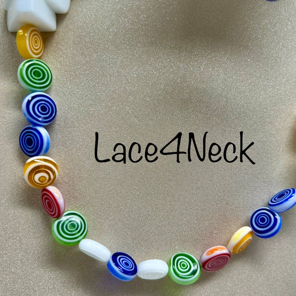 "Caramella", Composed Quartz & Glass necklace