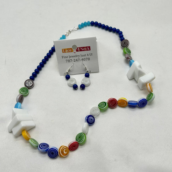 "Caramella", Composed Quartz & Glass necklace