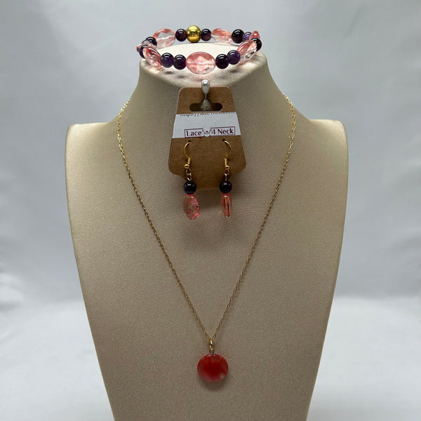 Cherry Quartz Chain Set