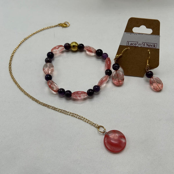 Cherry Quartz Chain Set