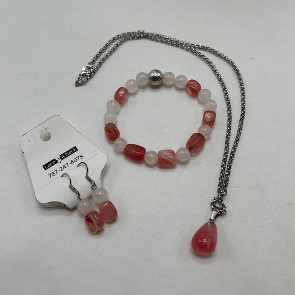 Cherry Quartz Chain Set