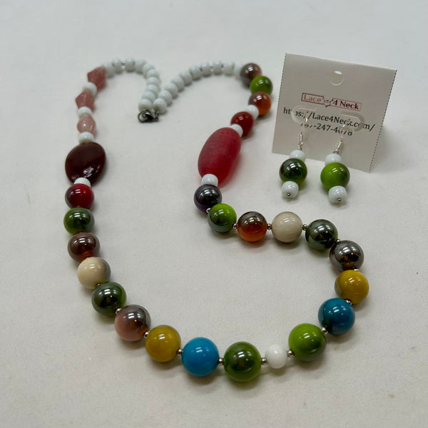 “Color Wheel”, Glass & Porcelain necklace