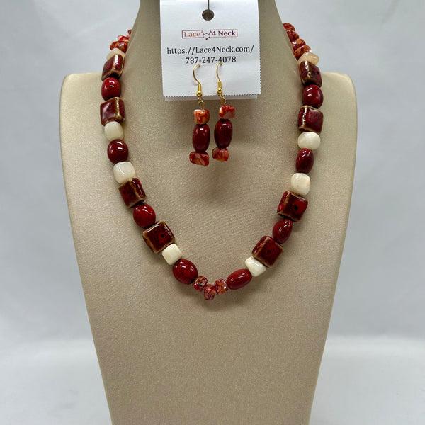 "Crab", Milky Quartz, Ceramic, & Shell necklace