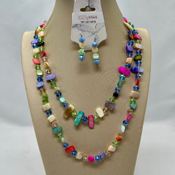 “Desmaio”, Crystal & Shell long necklace