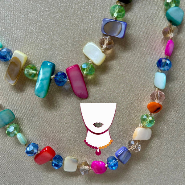 “Desmaio”, Crystal & Shell long necklace
