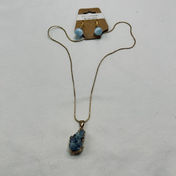 Druzy Agate in SS chain