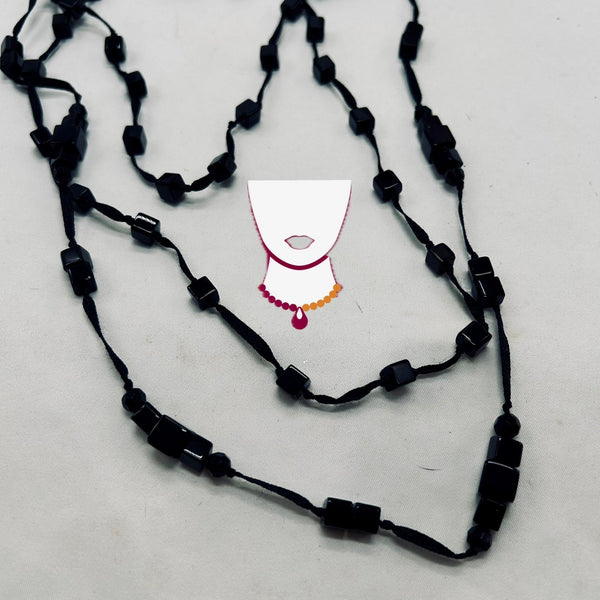 “Ebana”, Black Obsidian 3-Layer necklace