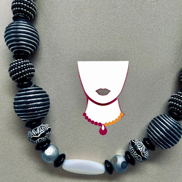 “Majo”, Shungite & Tibetan Style necklace
