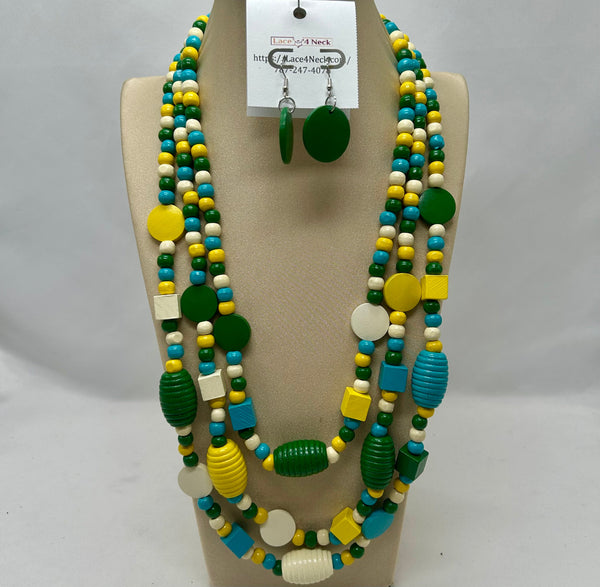 “Patrick”, Colored Wood necklace