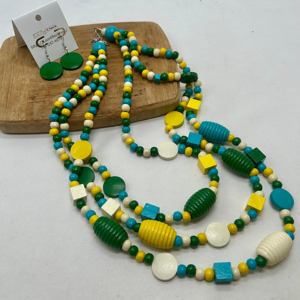 “Patrick”, Colored Wood necklace