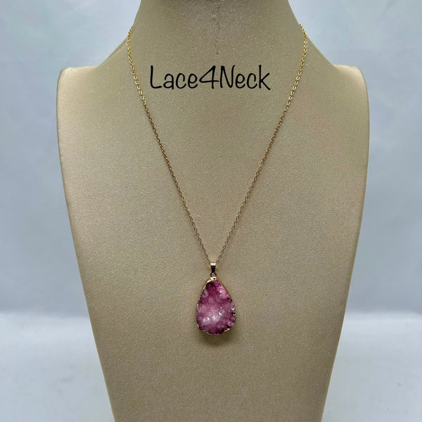 Druzy Agate in SS chain