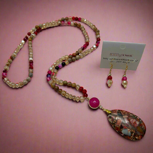 “Terra Rubra”, Red Imperial Jasper & Red Agate necklace