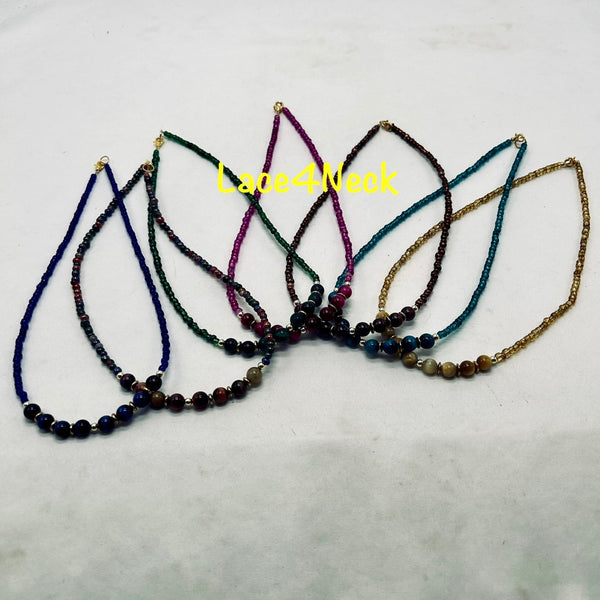 “Tigris,” Colored Tiger Eye & Glass Series
