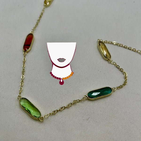 “Touchy Feely” Glass & Brass chain