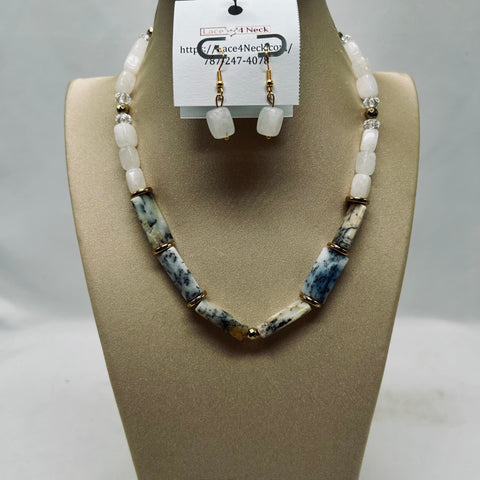 “Afira”, African Opal & Agate necklace