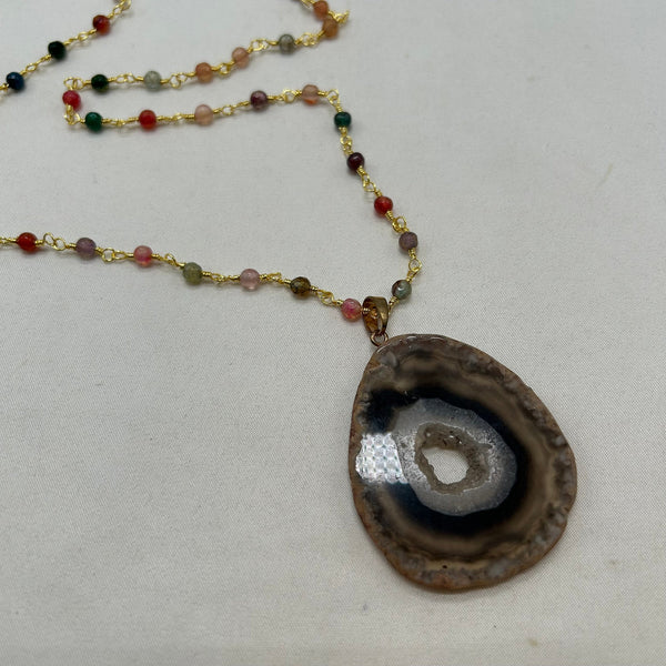 “Agate Window”, Agate & Brass Chain