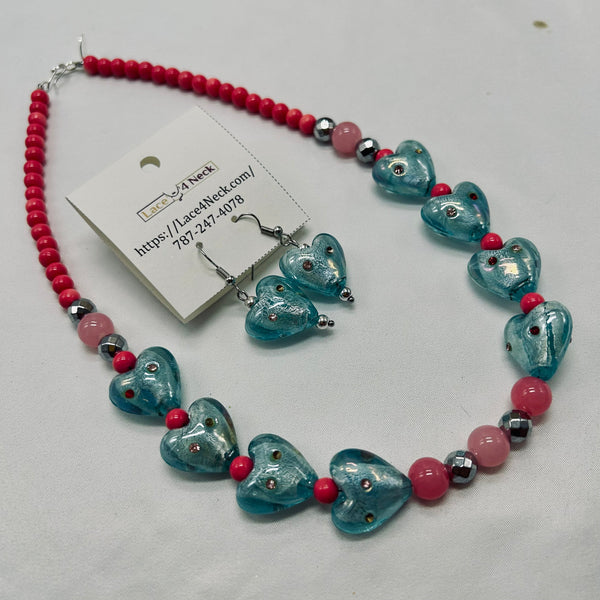 “Alma Iris,” Foil Glass & Acrylic necklace