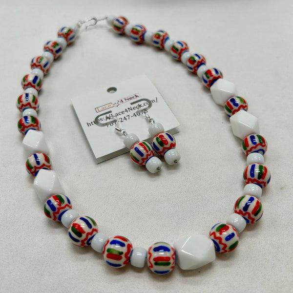 “Amanecer”, Cloisonne, Glass & Porcelain necklace