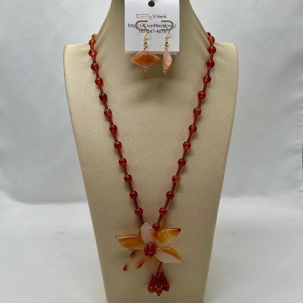 “Anemona”, Red Agate necklace