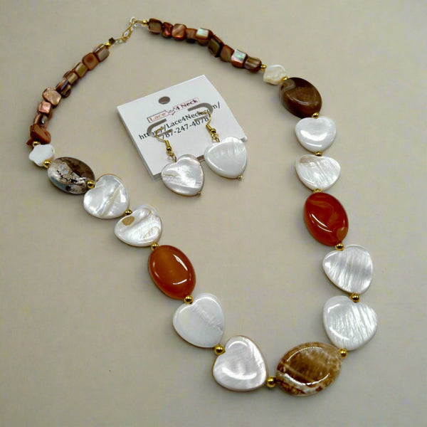 "Antoinette", Agate & Shell beads