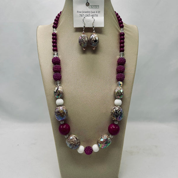 “Apello”, Acrylic, Glass & Jade necklace