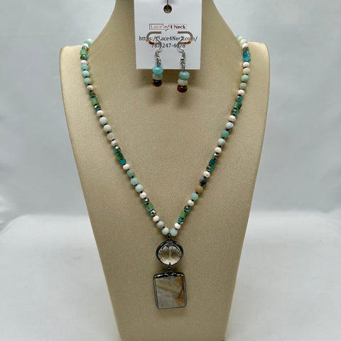 “Artisan”, Amazonite & Glass necklace