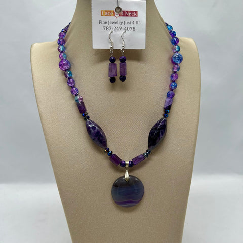 “Astral”, Amethyst and Glass necklace