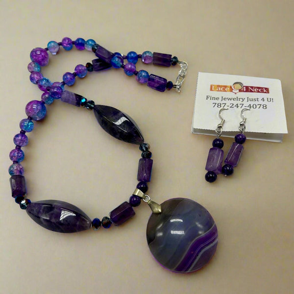 “Astral”, Amethyst and Glass necklace