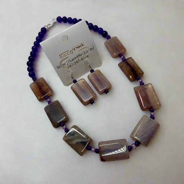 “Beginning”, Agate & Fossil necklace