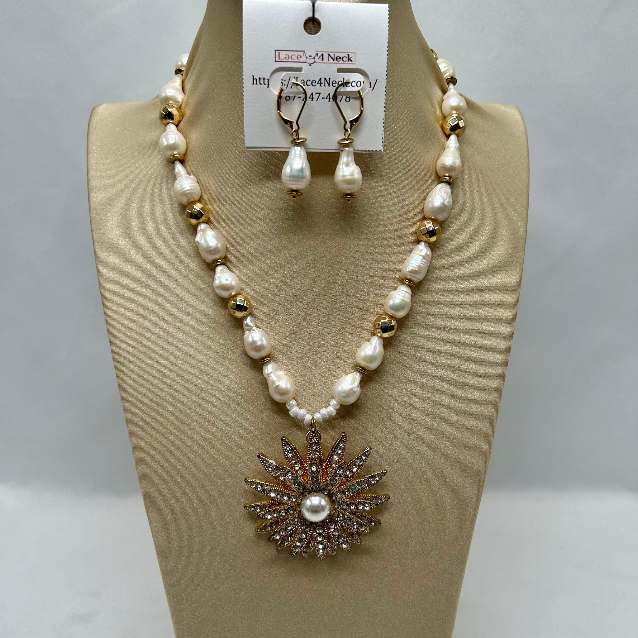 "Bianco" Freshwater Pearls & Hematite necklace