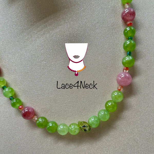 “Boost”, Peridot & Sunstone necklace