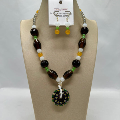 "Boundary", Millefiori & Glass necklace