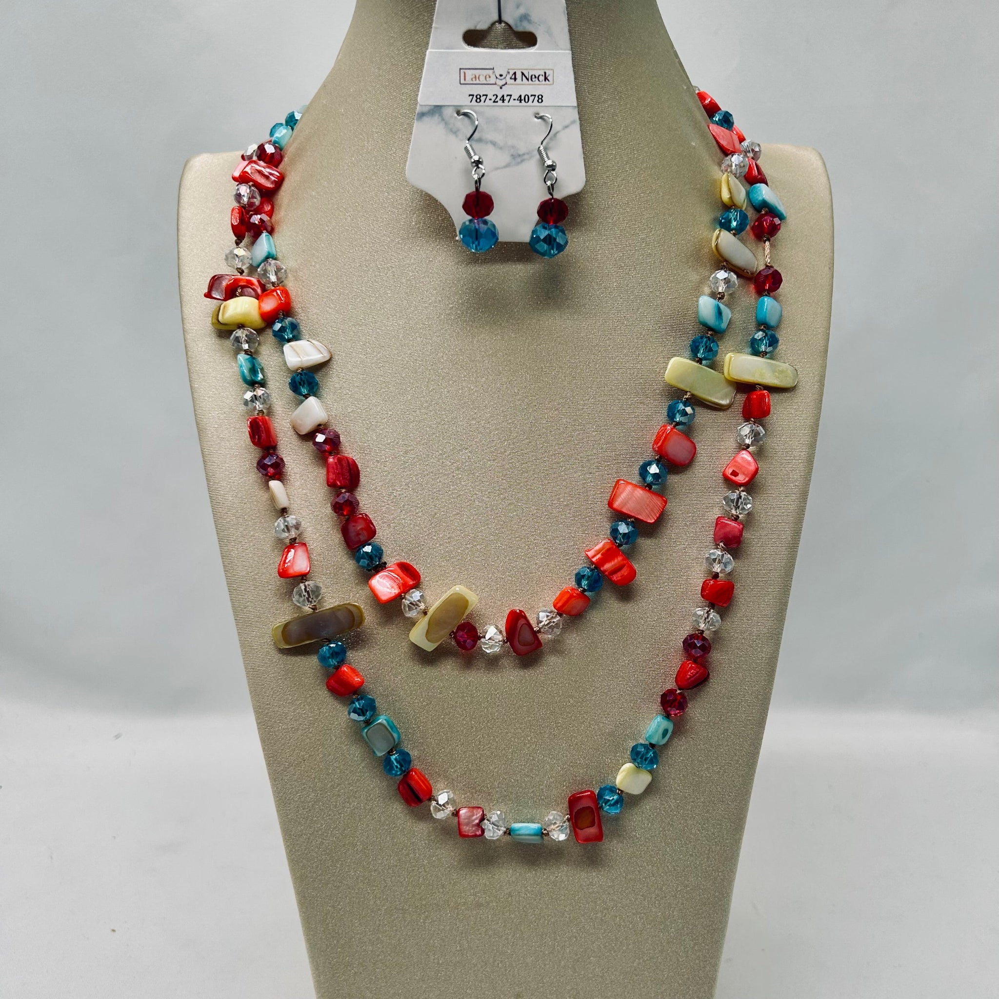 “Desmaio”, Crystal & Shell long necklace