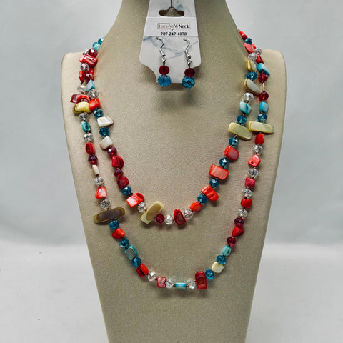 “Desmaio”, Crystal & Shell long necklace