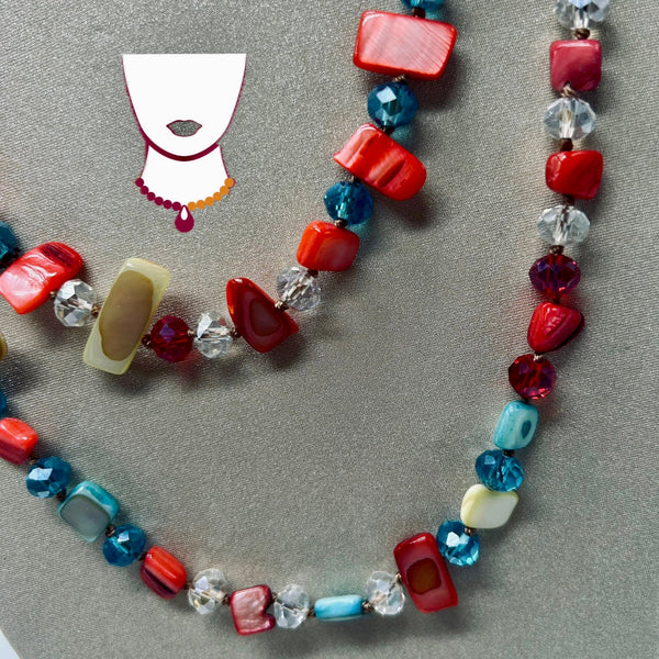 “Desmaio”, Crystal & Shell long necklace