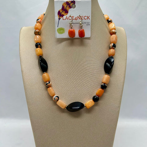 “Checkers”, Onyx, Porcelain and Quartzite necklace