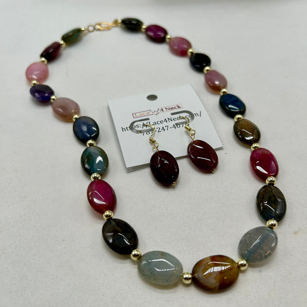 “Coklat”, Agate & Hematite necklace