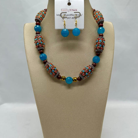 “Crayons”, Jade, Cloisonne, Tibetan Clay necklace