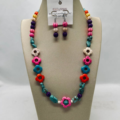 “Croma”, Mixed Color Howlite necklace