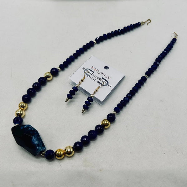 “Crown”, Agate, Hematite & Glass necklace
