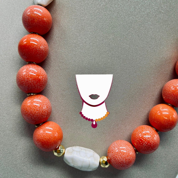 “Del Fuego”, Ceramic & Magnesite necklace
