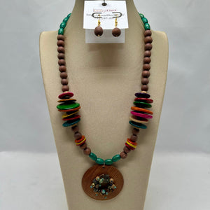 “Driftwood”, Coconut Shell & Wood necklace