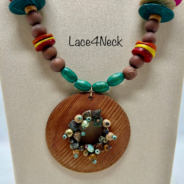 “Driftwood”, Coconut Shell & Wood necklace