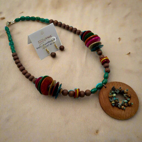 “Driftwood”, Coconut Shell & Wood necklace